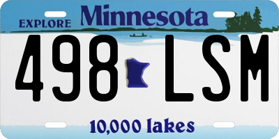 MN license plate 498LSM