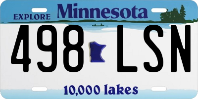 MN license plate 498LSN