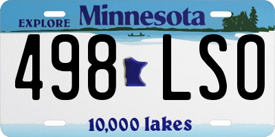 MN license plate 498LSO