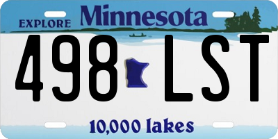MN license plate 498LST