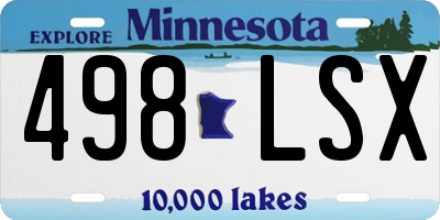MN license plate 498LSX
