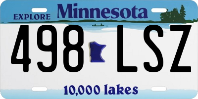 MN license plate 498LSZ
