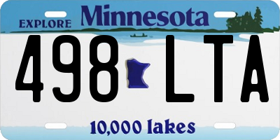 MN license plate 498LTA