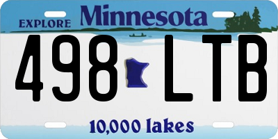 MN license plate 498LTB