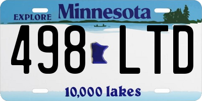 MN license plate 498LTD