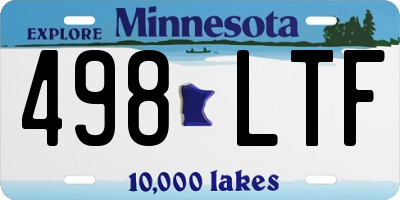 MN license plate 498LTF