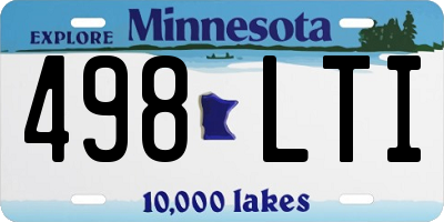 MN license plate 498LTI