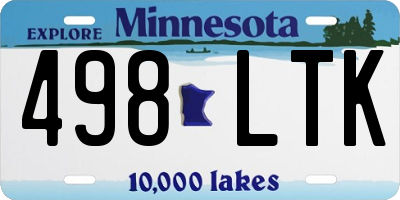 MN license plate 498LTK