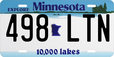 MN license plate 498LTN