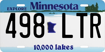MN license plate 498LTR