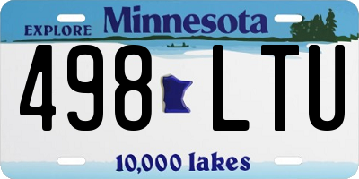 MN license plate 498LTU