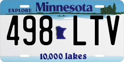 MN license plate 498LTV