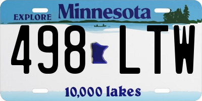 MN license plate 498LTW