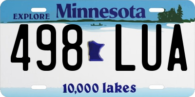 MN license plate 498LUA
