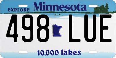 MN license plate 498LUE