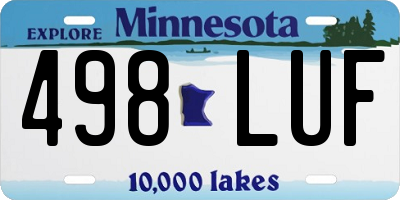 MN license plate 498LUF