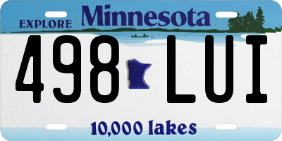 MN license plate 498LUI