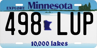 MN license plate 498LUP