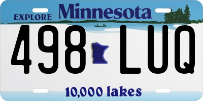 MN license plate 498LUQ