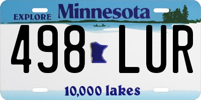 MN license plate 498LUR