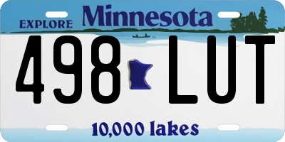 MN license plate 498LUT