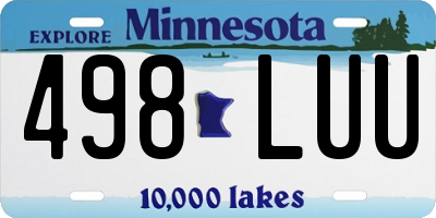 MN license plate 498LUU