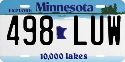 MN license plate 498LUW
