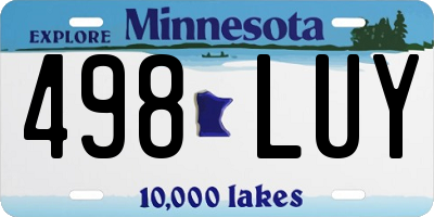 MN license plate 498LUY