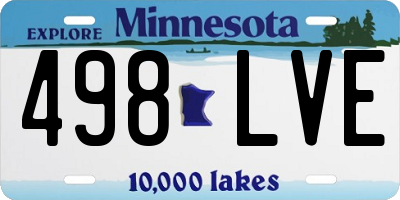 MN license plate 498LVE