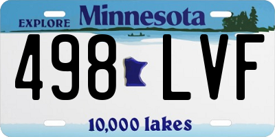 MN license plate 498LVF