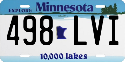 MN license plate 498LVI