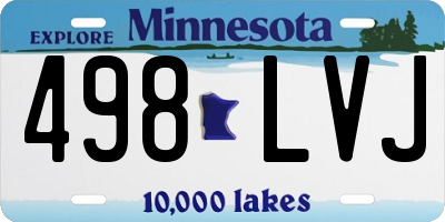 MN license plate 498LVJ