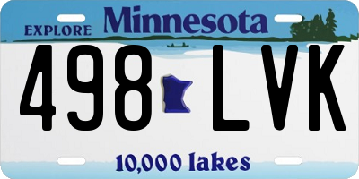 MN license plate 498LVK