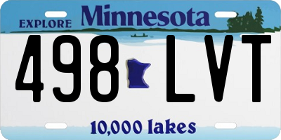MN license plate 498LVT