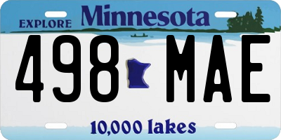 MN license plate 498MAE