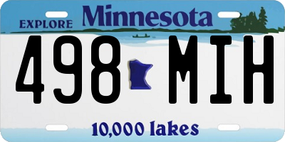 MN license plate 498MIH