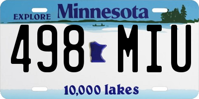 MN license plate 498MIU