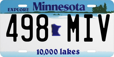 MN license plate 498MIV