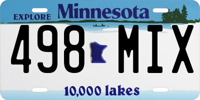 MN license plate 498MIX