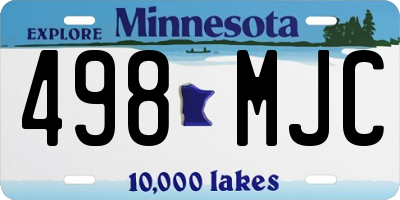 MN license plate 498MJC