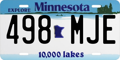 MN license plate 498MJE