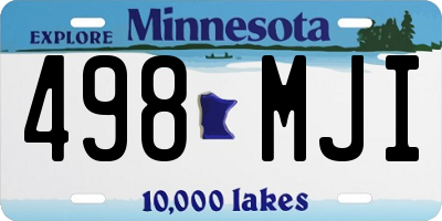 MN license plate 498MJI