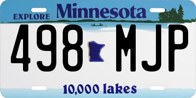 MN license plate 498MJP