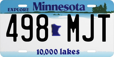 MN license plate 498MJT