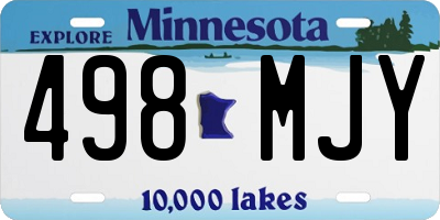 MN license plate 498MJY