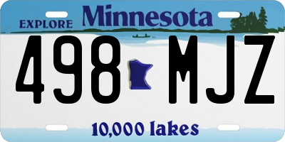 MN license plate 498MJZ