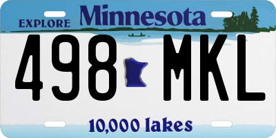 MN license plate 498MKL