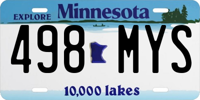 MN license plate 498MYS