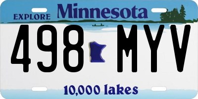 MN license plate 498MYV