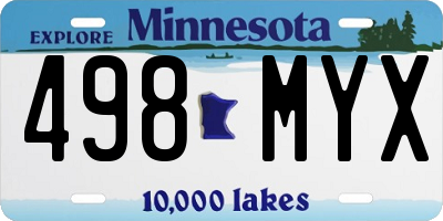 MN license plate 498MYX